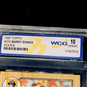 1987 Topps Tiffany Barry Bonds card